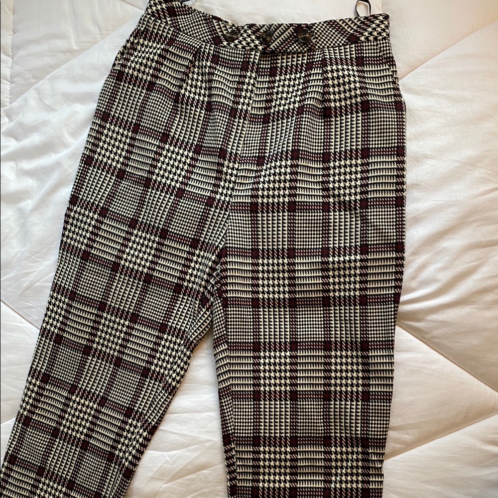 Topshop Houndstooth/Plaid Pants